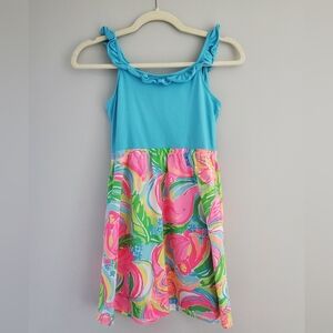 LILLY PULITZER Girls MULTI-COLOR DRESS WITH RUFFLE SIZE XL